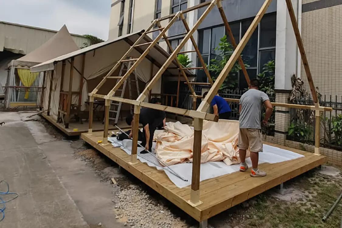 T sun Customized Triangular Glam Tent for Hotel or-Camping for Events and Outdoor Use