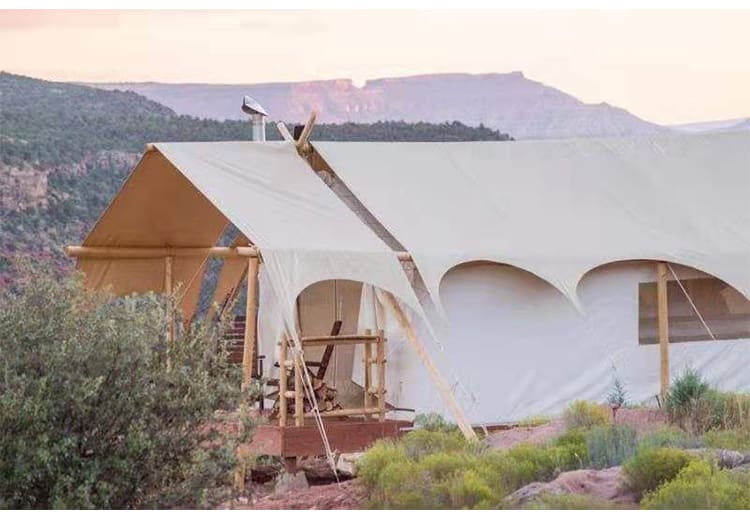 Luxury Custom Aluminum and Canvas Hotel Glamping Tent with Integrated Toilet-03 for Events and Outdoor Use